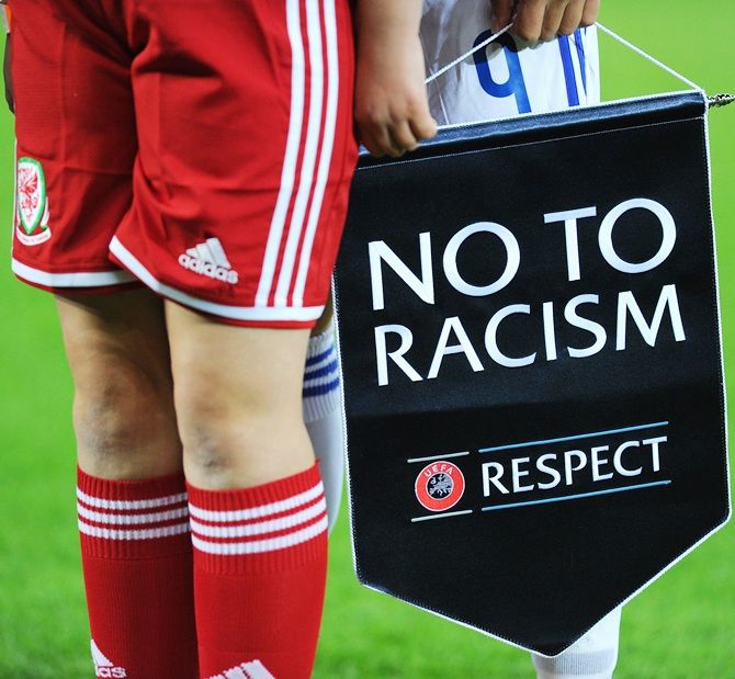 A 'No to Racism' sign
