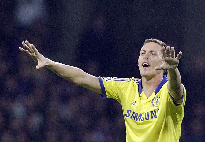 Chelsea's Nemanja Matic celebrates after scoring against Maribor