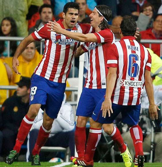 Atletico Madrid's Diego Costa celebrates his goal