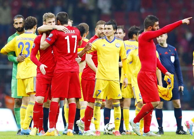 Turkey players celebrate