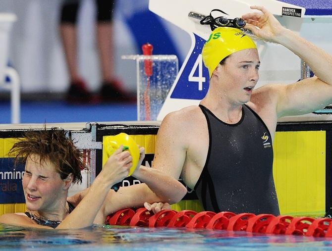 Cate Campbell of Australia celebrates