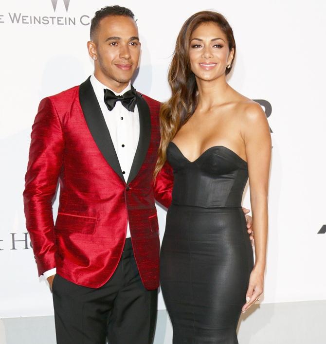 Nicole Scherzinger with Lewis Hamilton