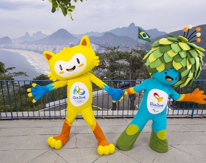 The unnamed mascots of the Rio 2016 Olympic and Paralympic Games