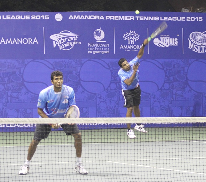 Arun Prakash of Accurate Aces serves