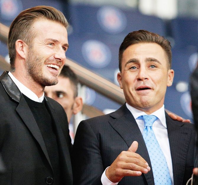 David Beckham and Fabio Cannavaro