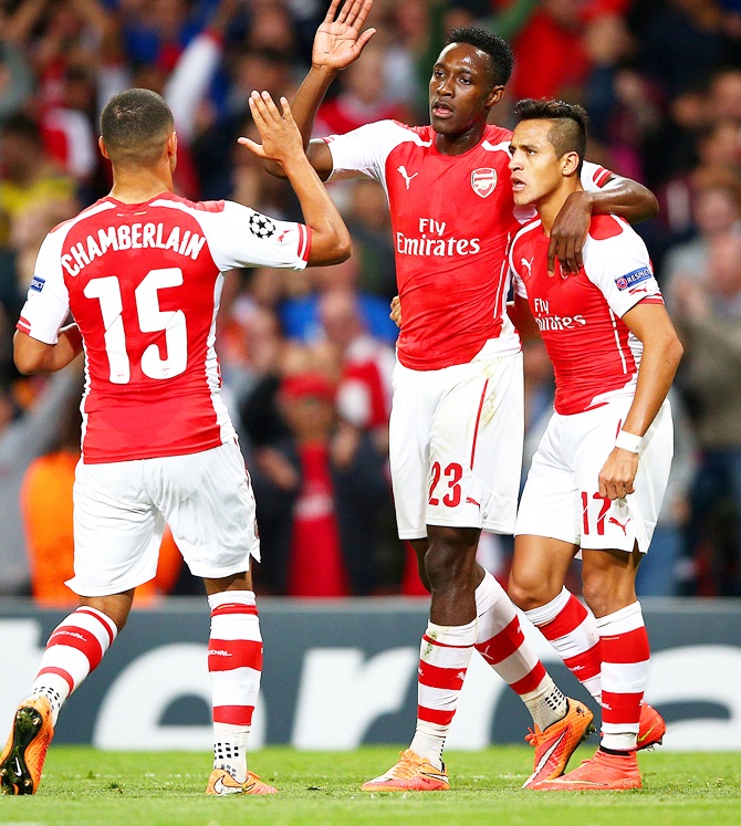 Danny Welbeck of Arsenal celebrates