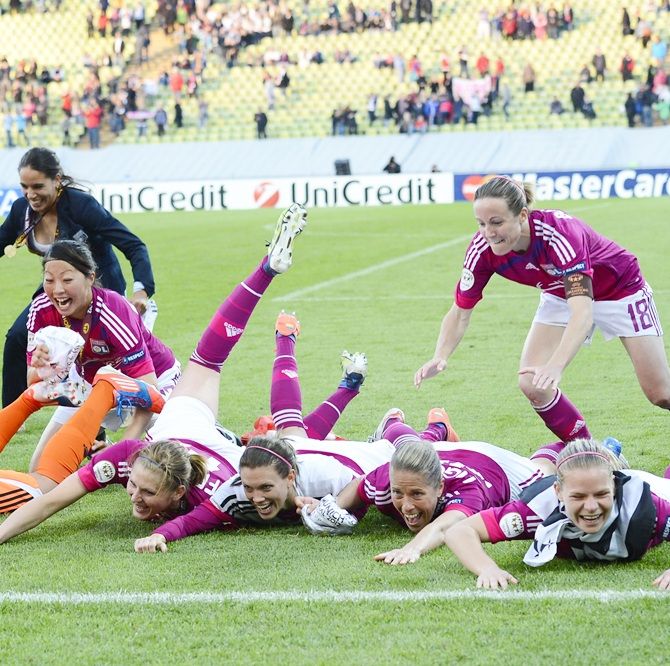 Women footballers celebrate (Picture for representational purpose only)