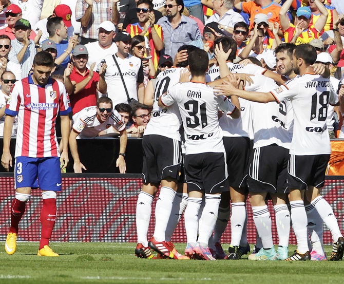 Valencia's players celebrate