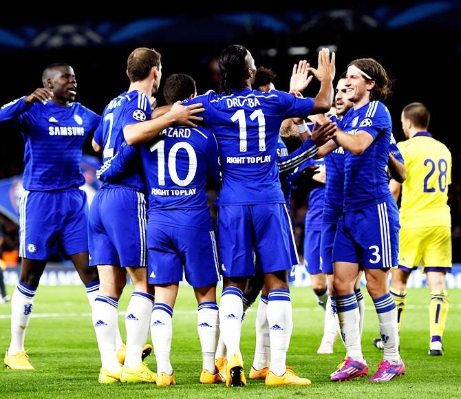 Chelsea players celebrate