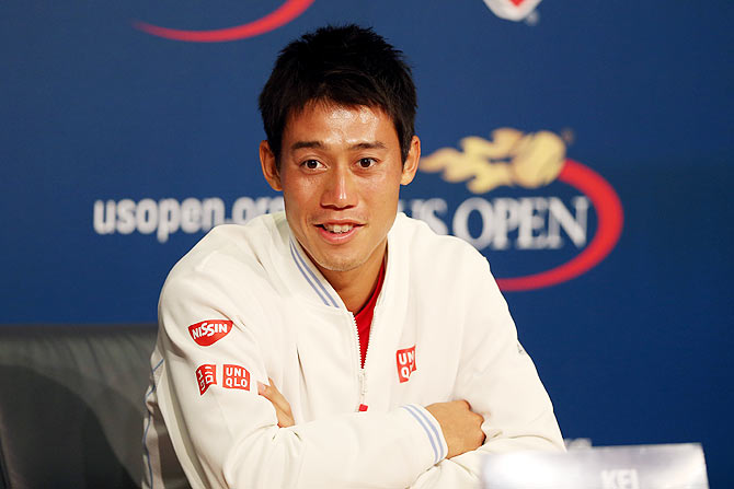 Kei Nishikori during a media briefing