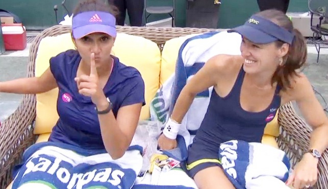 Sania Mirza and her Swiss partner Martina Hingis