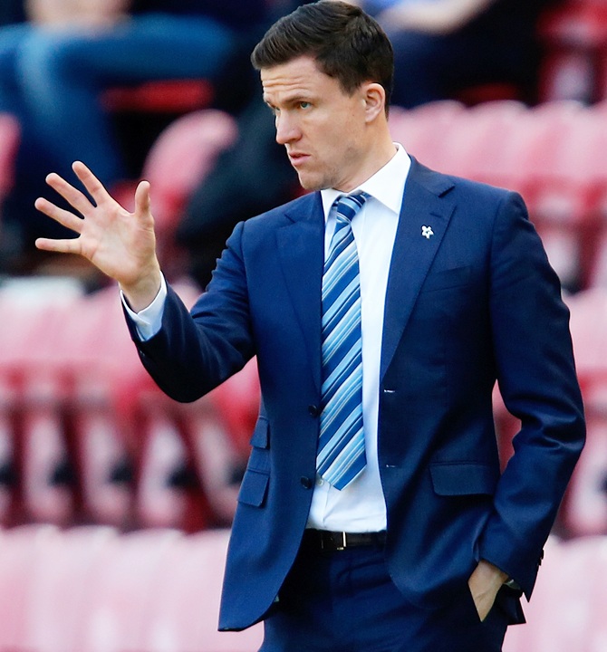 Manager Gary Caldwell of Wigan