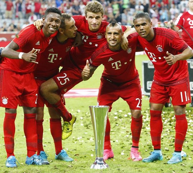 David Alaba, Rafinha, Thomas Mueller, Arturo Vidal and Douglas Costa