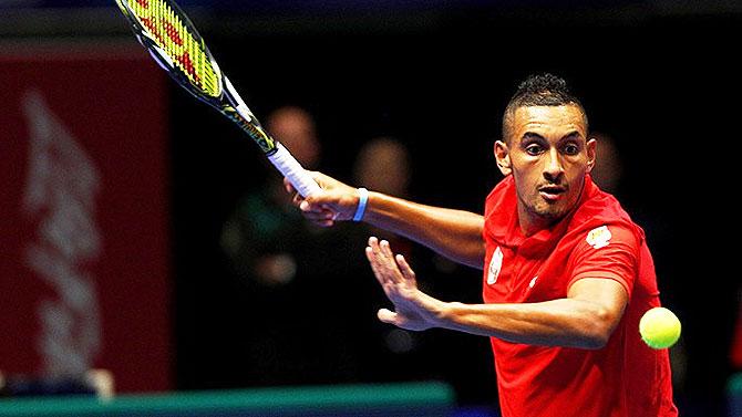 Singapore Slammers' Nick Kyrgios beat Milas Raonic in the last set