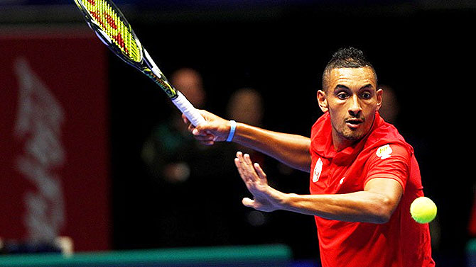 Singapore Slammers' Nick Kyrgios beat Milas Raonic in the last set