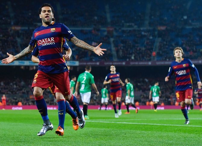 Dani Alves played for Barca between 2008-16 in a trophy-laden spell during which he won six La Liga titles, three Champions League crowns and three Club World Cup trophies among other major honours.