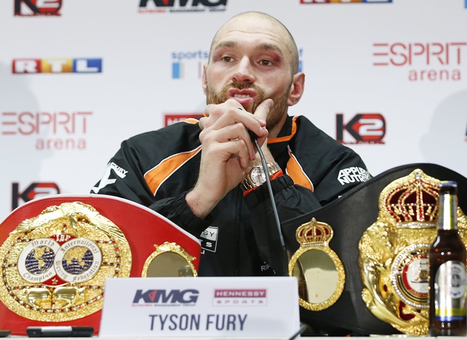 Tyson Fury during a press conference