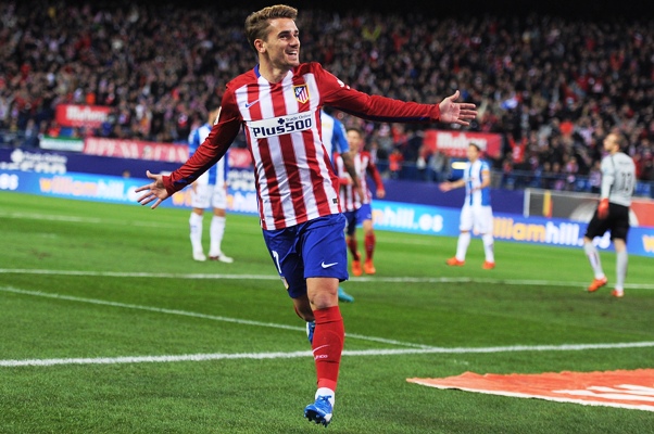 Antoine Greizmann of Club Atletico de Madrid celebrates after scoring