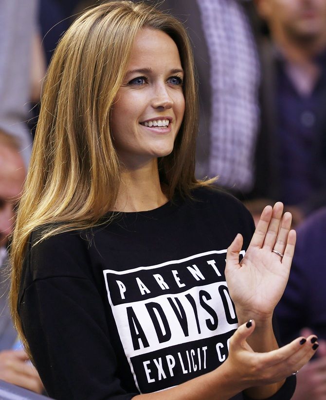 Kim Sears, the fiance of Andy Murray of Britain