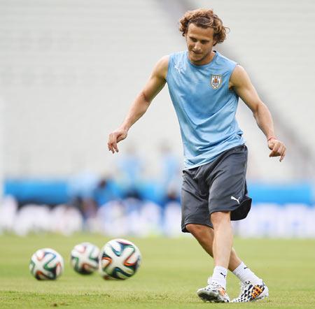 Diego Forlan of Uruguay