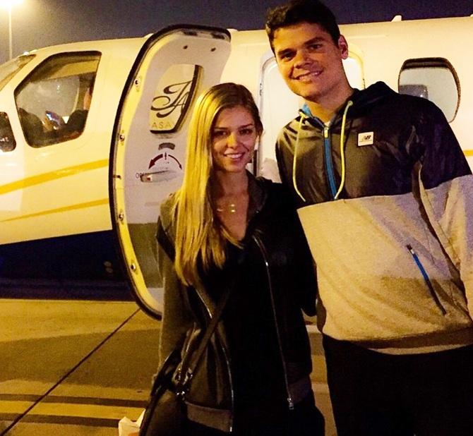 Milos Raonic  with Danielle Knudson