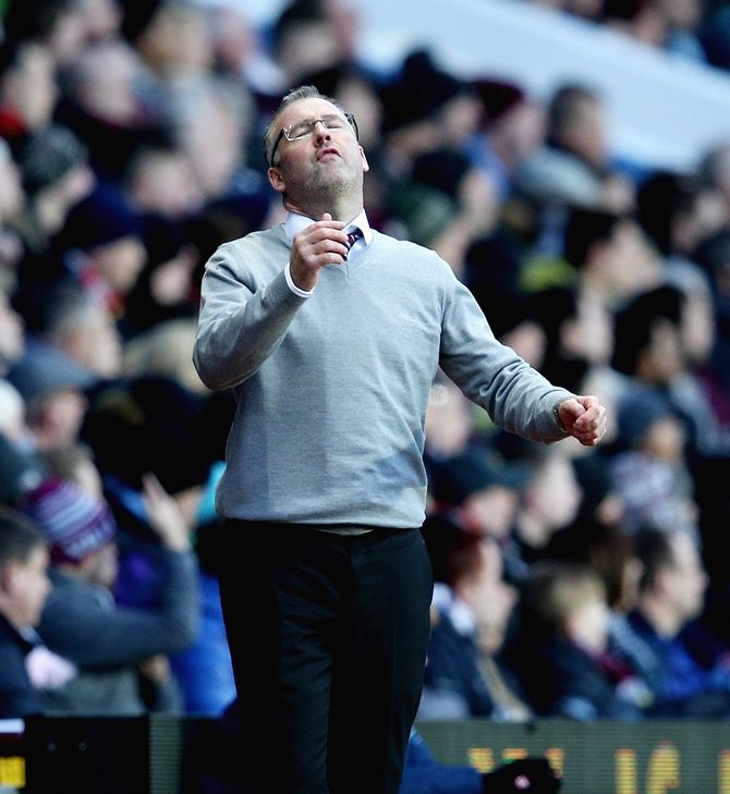 Manager Paul Lambert of Aston Villa 