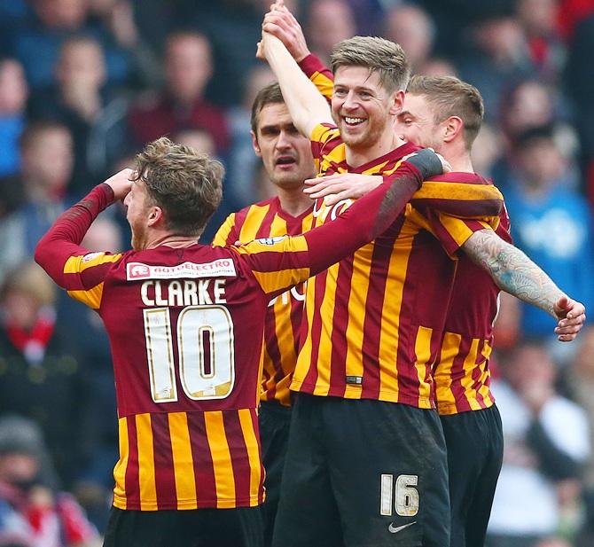 Jon Stead of Bradford celebrates