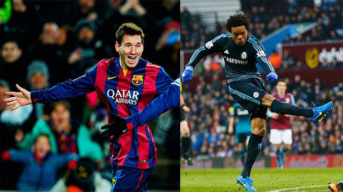 Barca's Lionel Messi and Chelsea's Loic Remy