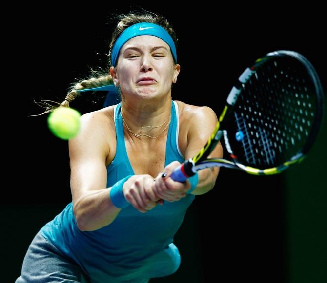 Eugenie Bouchard of Canada in action 