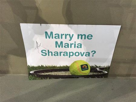 The marriage proposal by Torrie that was later signed by Sharapova