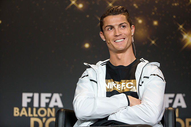  FIFA Ballon d'Or nominee Cristiano Ronaldo of Portugal and Real Madrid attends a press conference