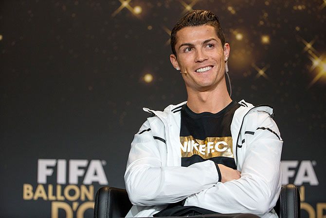  FIFA Ballon d'Or nominee Cristiano Ronaldo of Portugal and Real Madrid attends a press conference