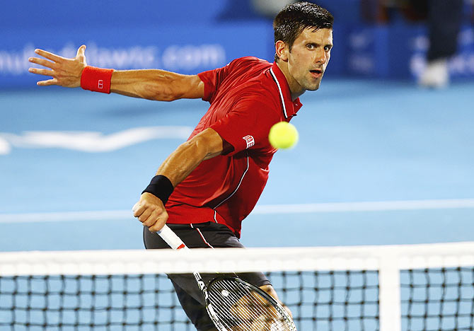 Novak Djokovic of Serbia in action