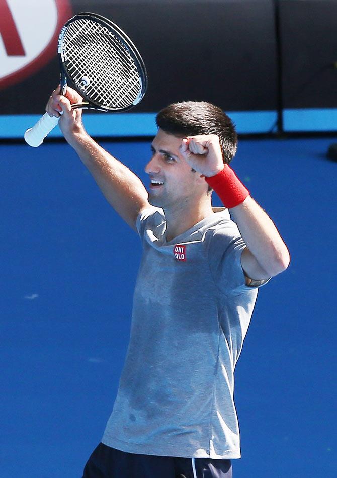 Novak Djokovic during a practice session