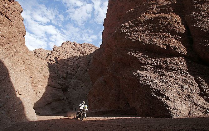KTM rider Ivan Jakes of Slovakia rides during the 11th stage of the Dakar Rally 2015 from Cachi to Termas de Rio Hondo, Argentina on January 15