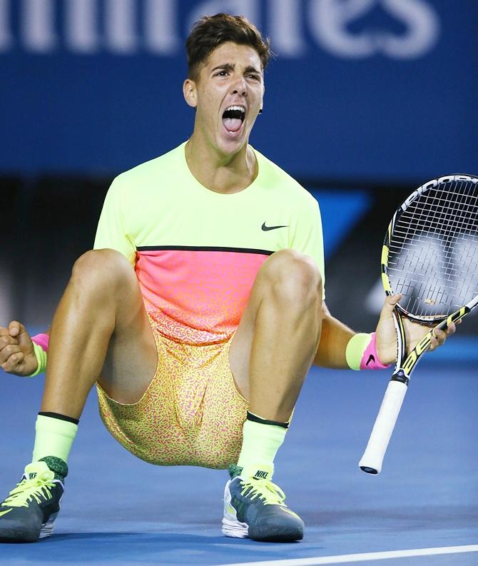  Thanasi Kokkinakis of Australia celebrates 