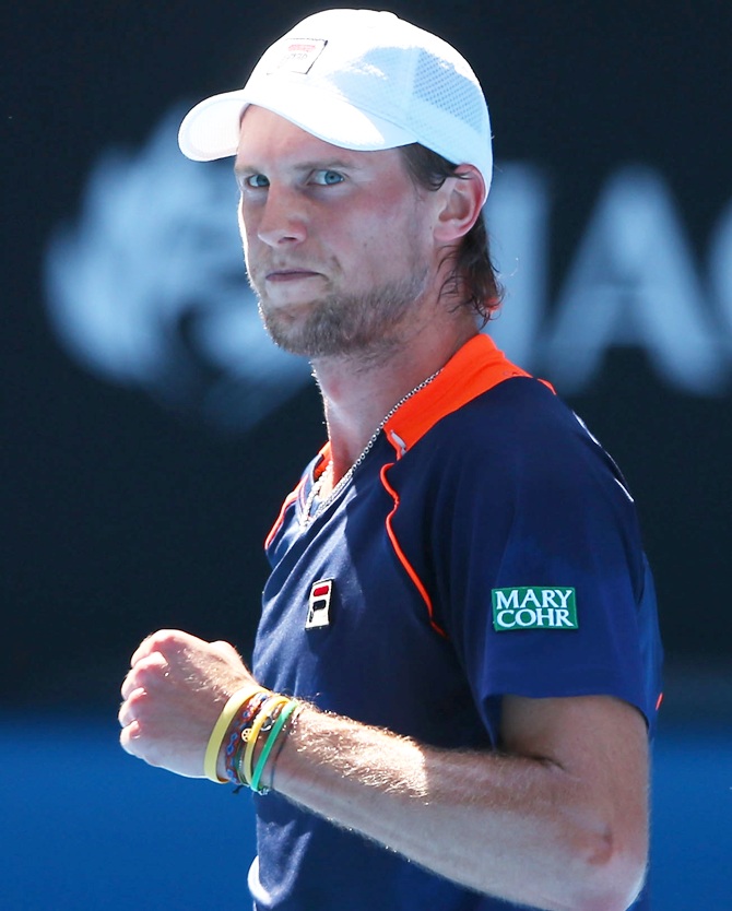 Andreas Seppi of Italy celebrates