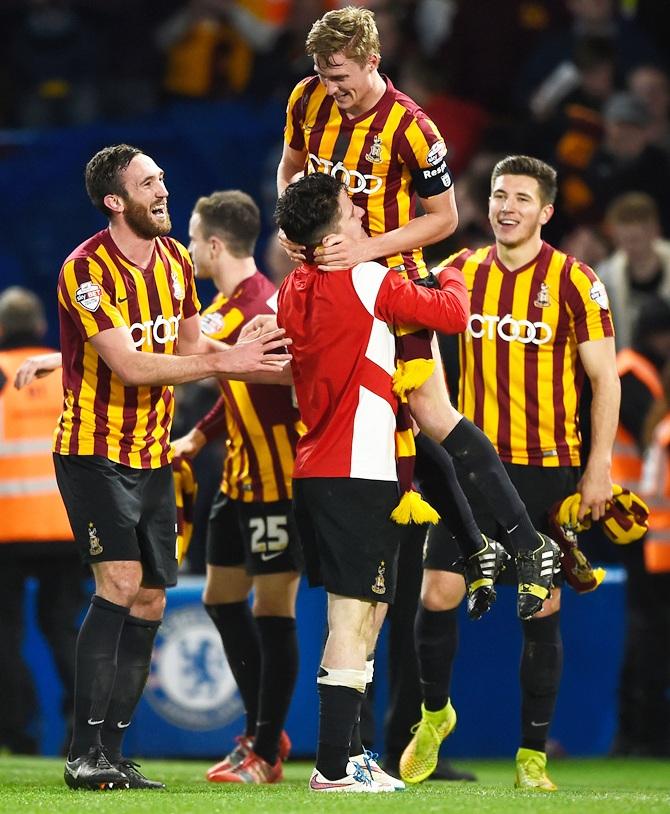 Bradford players celebrate