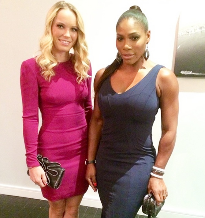 Serena Williams with Caroline Wozniacki 