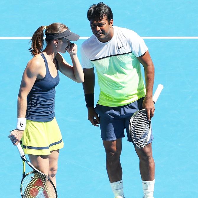 Leander Paes and his Swiss partner Martina Hingis