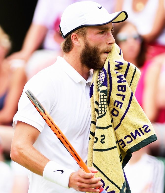 Liam Broady of Great Britain