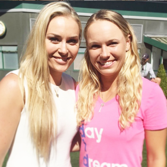 Lindsey Vonn with Caroline Wozniacki