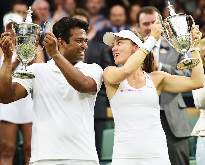 India's Leander Paes and Switzerland's Martina Hingis 