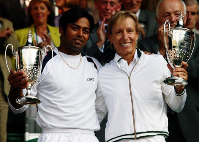 Leander Paes with Martina Navratilova