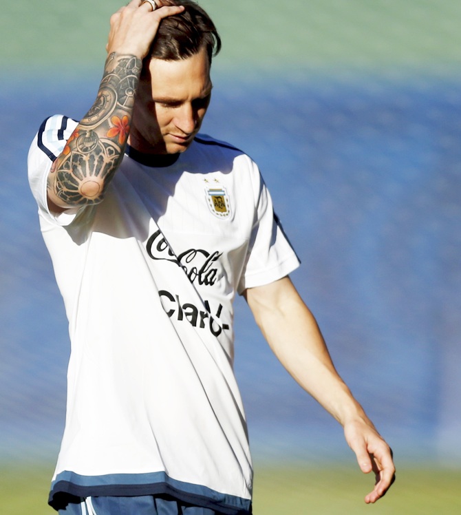 Argentina's striker Lionel Messi