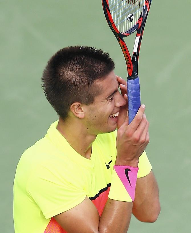  Borna Coric of Croatia celebrates