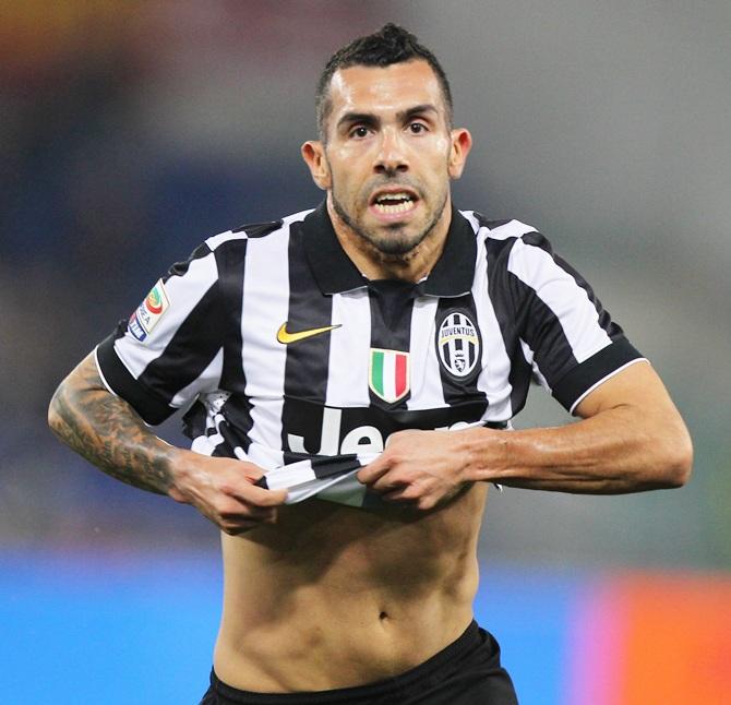 Carlos Tevez of Juventus FC celebrates