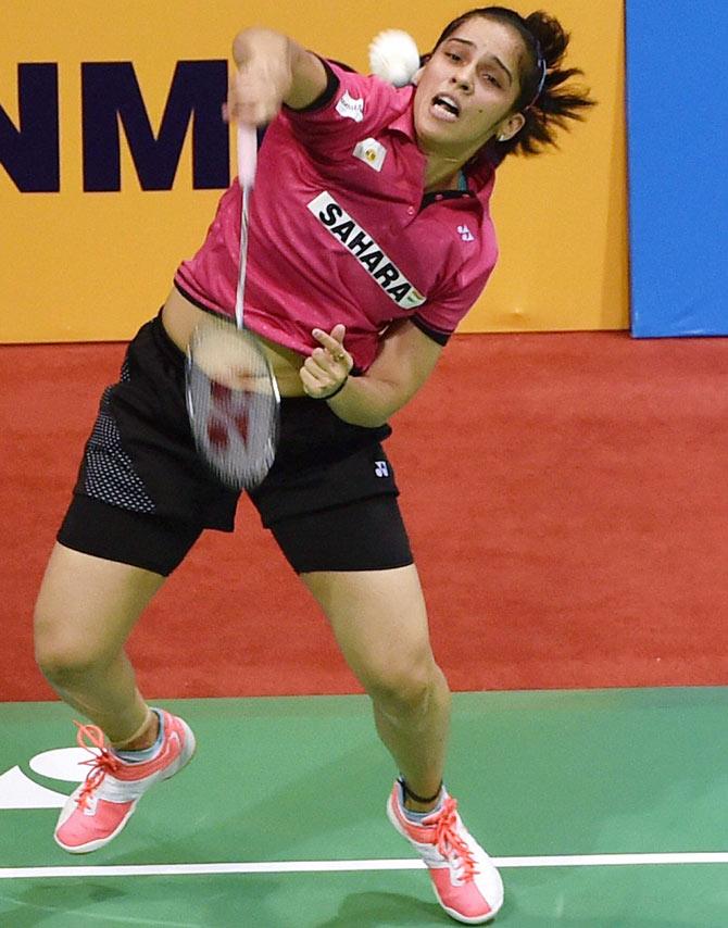 Saina Nehwal in action during the India Open final on Sunday