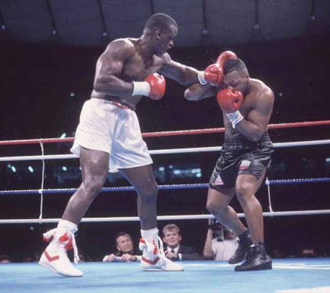 James Buster Douglas (white) in action