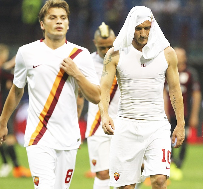 Francesco Totti, right, of AS Roma